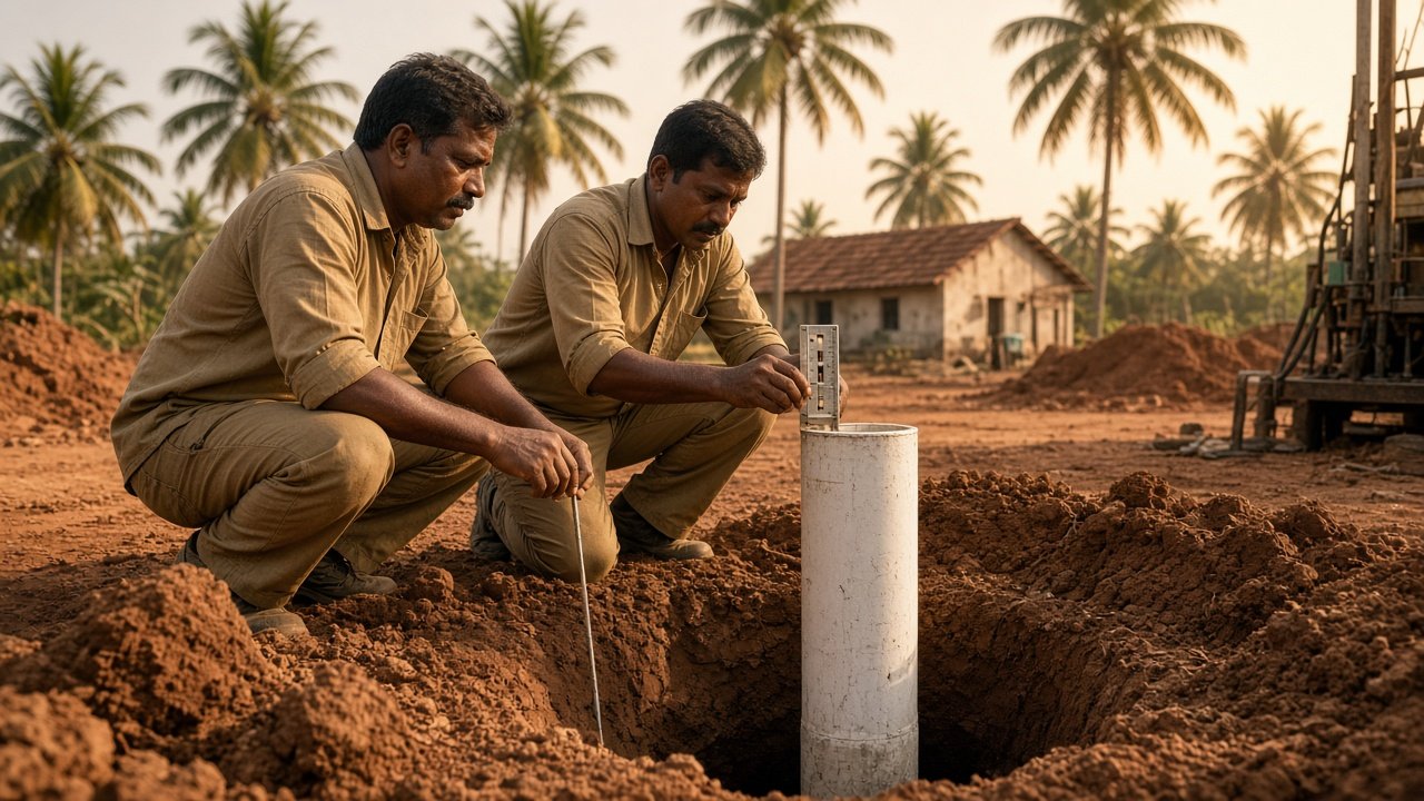 Field crew at a borewell site